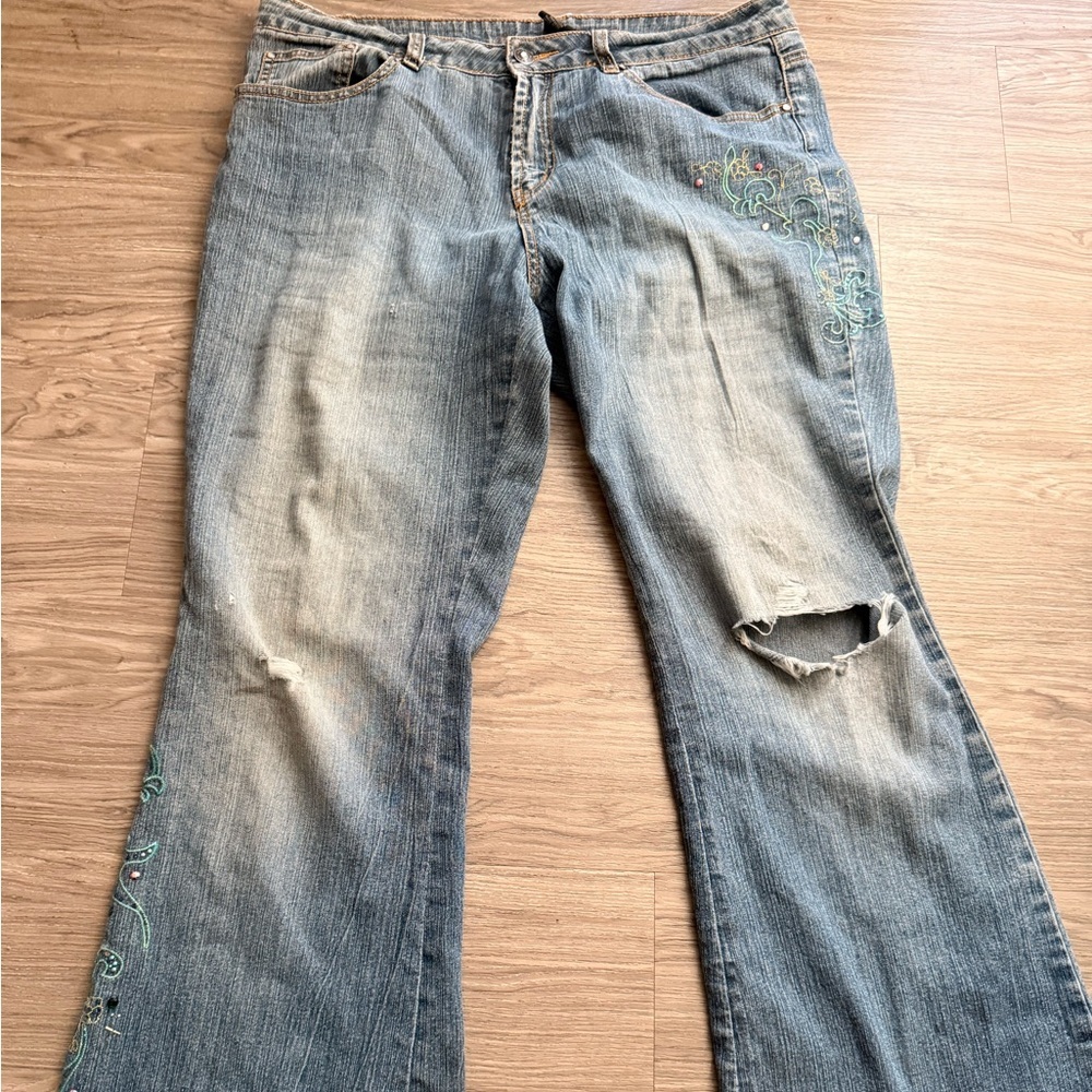 Embroidered Blue Jeans